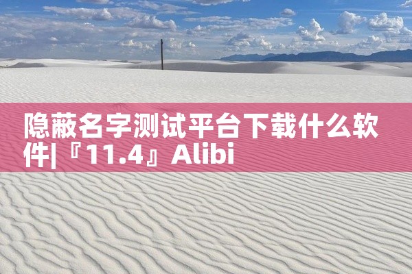 隐蔽名字测试平台下载什么软件