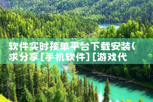 软件实时接单平台下载安装