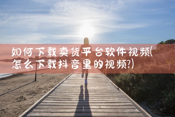 如何下载卖货平台软件视频