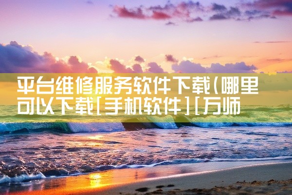 平台维修服务软件下载